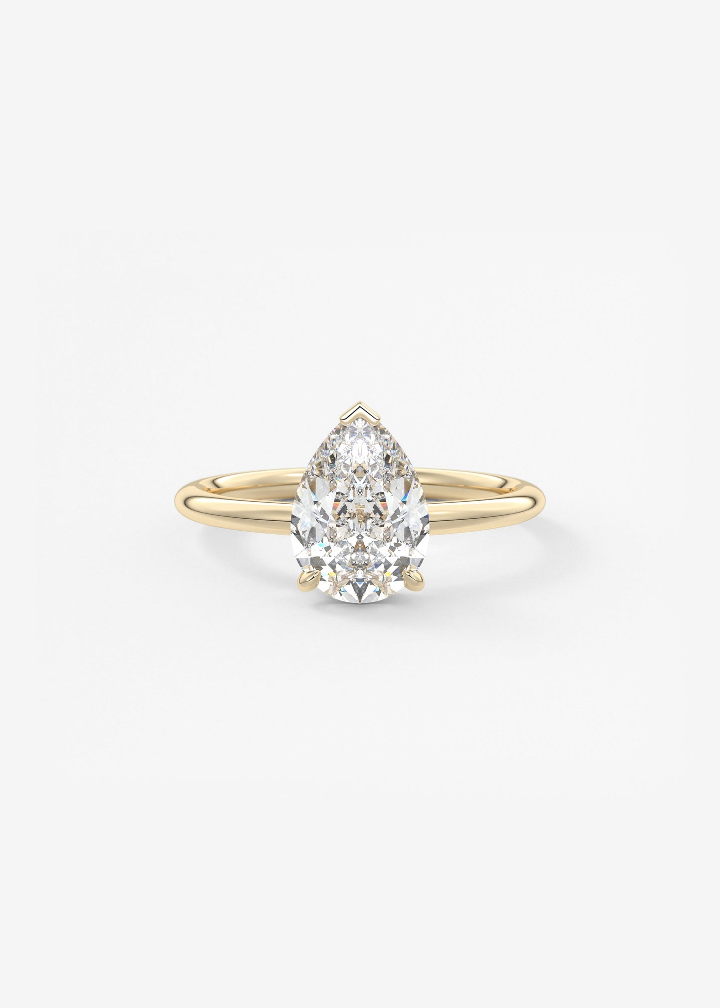 Pear Hidden Halo Lab Grown Diamond Engagement Ring