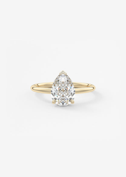 Pear Hidden Halo Lab Grown Diamond Engagement Ring
