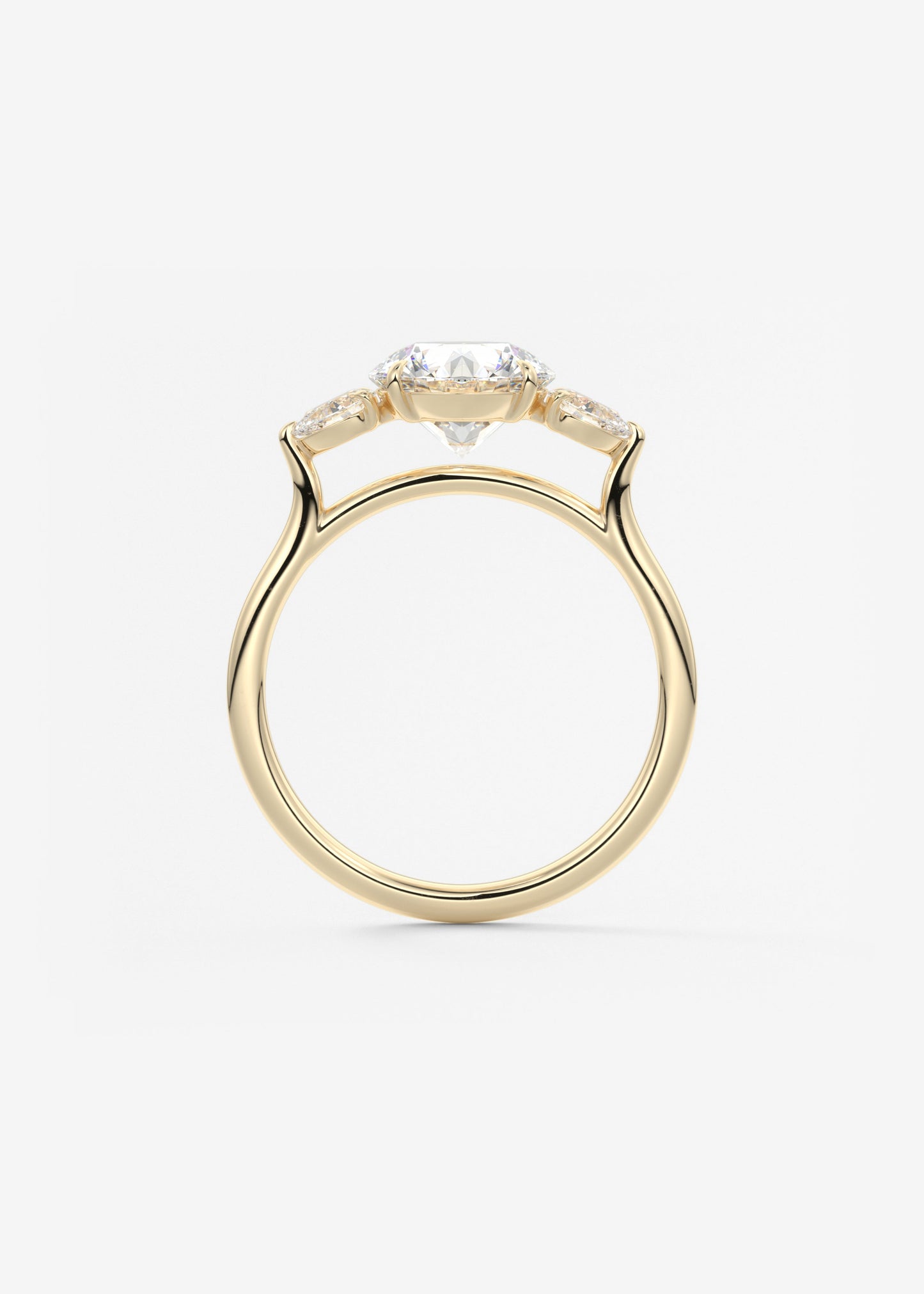 Round Three Stone Lab Grown Diamond Engagement Ring