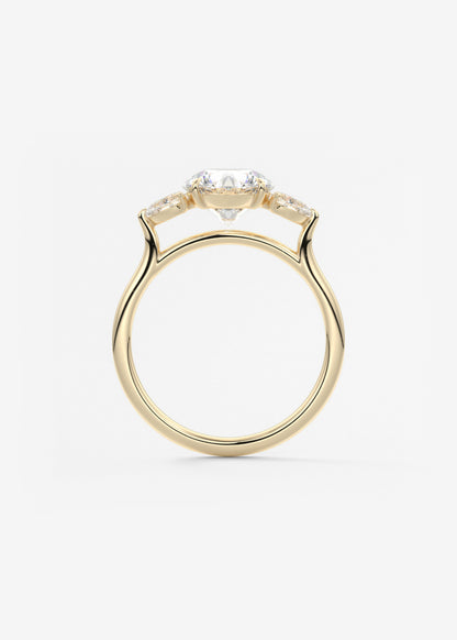 Round Three Stone Lab Grown Diamond Engagement Ring