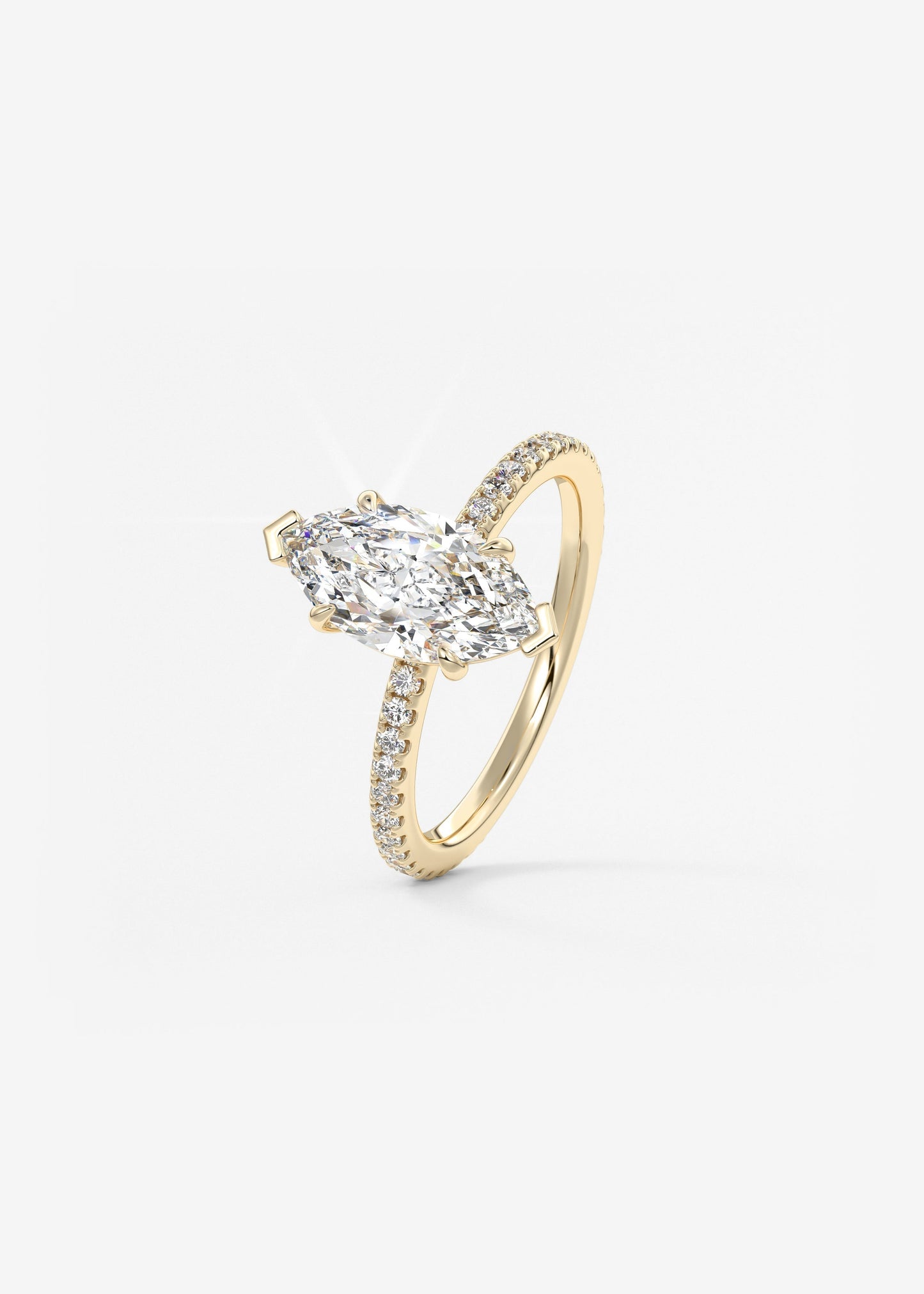 Marquise Pave Lab Grown Diamond Engagement Ring