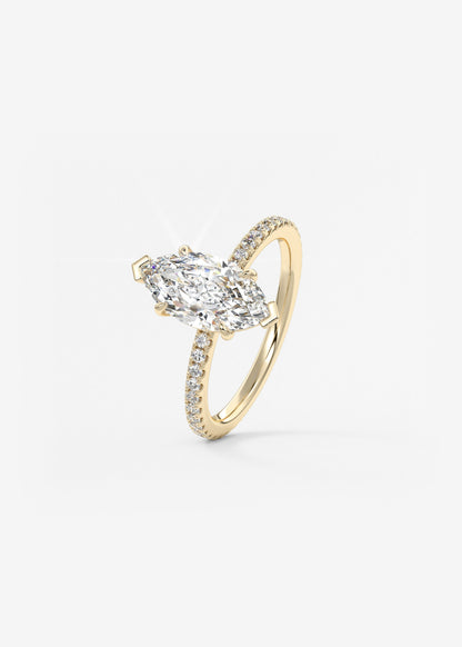 Marquise Pave Lab Grown Diamond Engagement Ring
