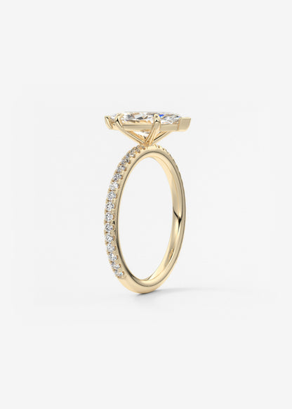 Marquise Pave Lab Grown Diamond Engagement Ring