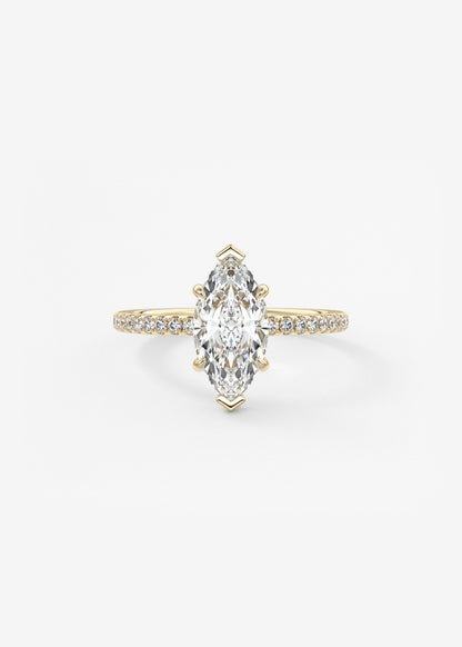 Marquise Pave Lab Grown Diamond Engagement Ring