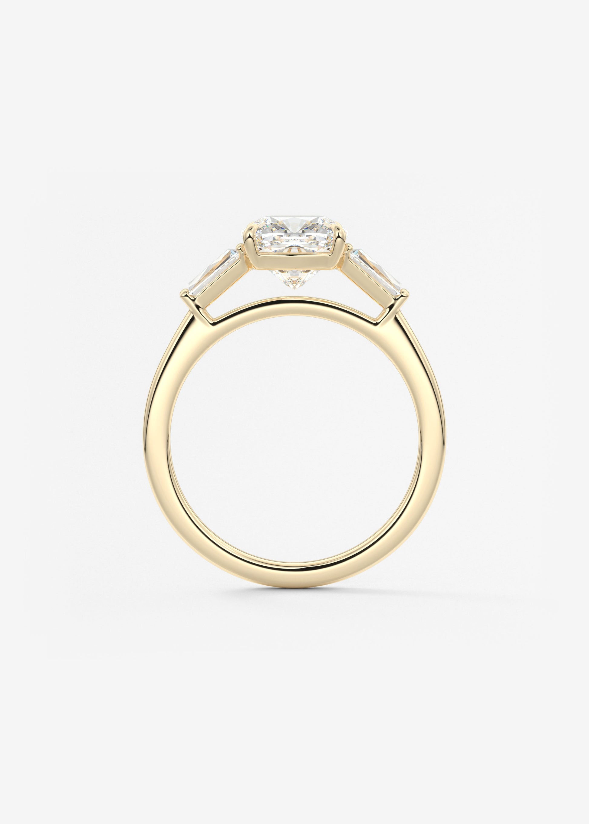 Cushion Three Stone Lab Grown Diamond Engagement Ring