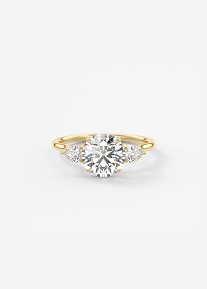 Round Three Stone Lab Grown Diamond Engagement Ring