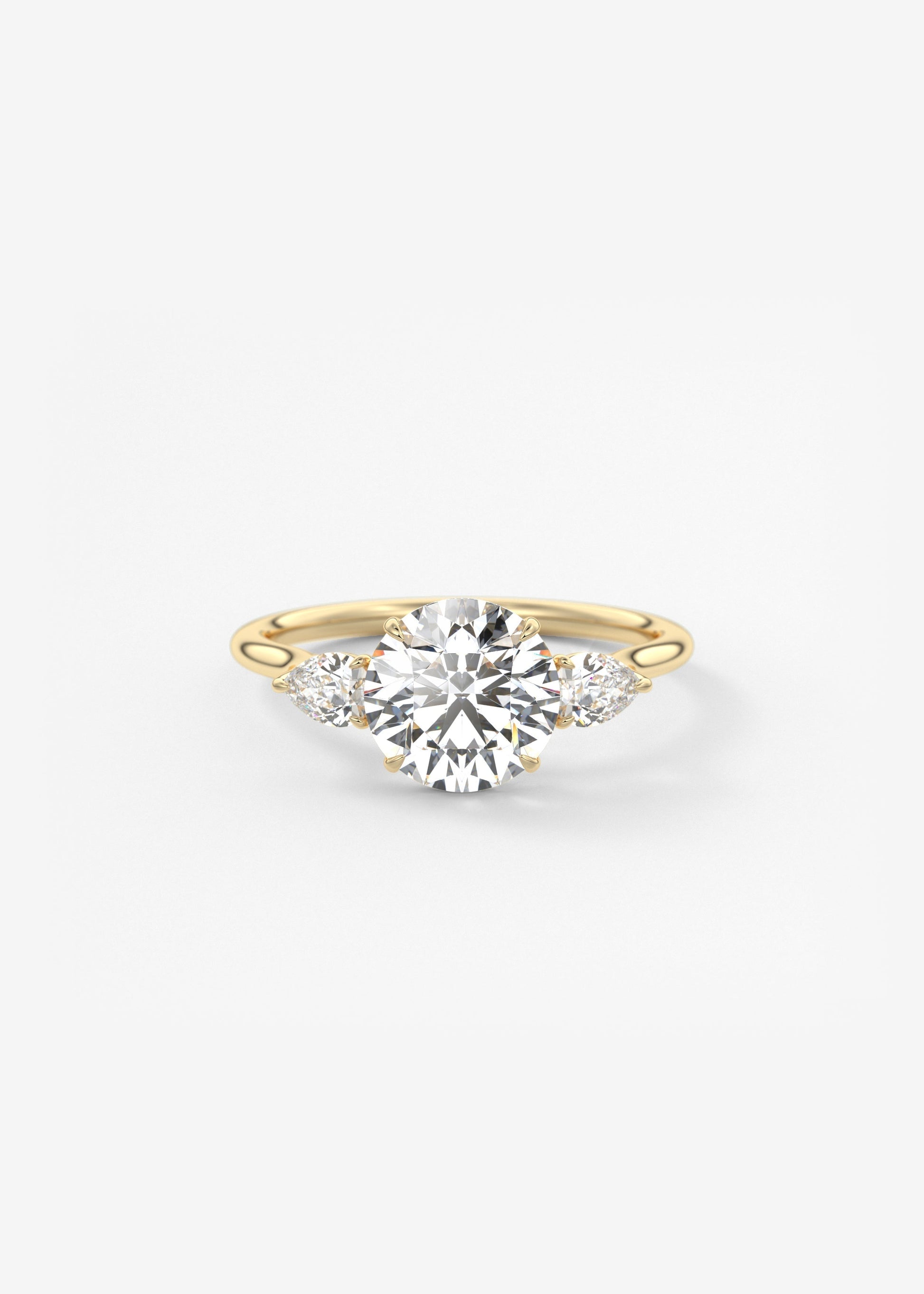 Round Three Stone Lab Grown Diamond Engagement Ring