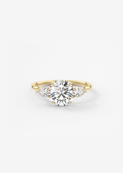 Round Three Stone Lab Grown Diamond Engagement Ring