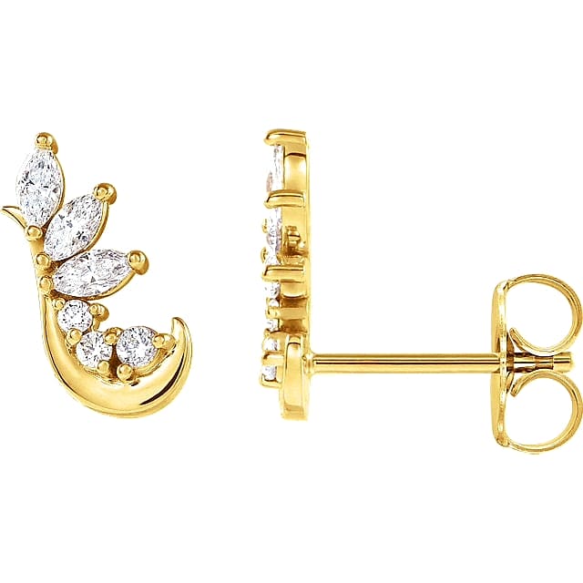 0.25 TCW Marquise Cut Stud Moissanite Earrings